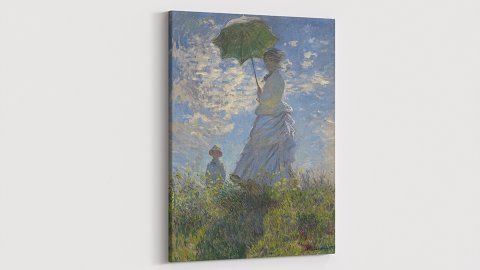 Claude Monet Gezinti, Şemsiyeli Kadın Kanvas Tablo