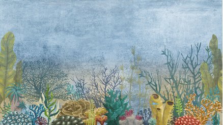 Denizaltı ve Canlıları Suluboya Görünümlü Duvar Kağıdı 
