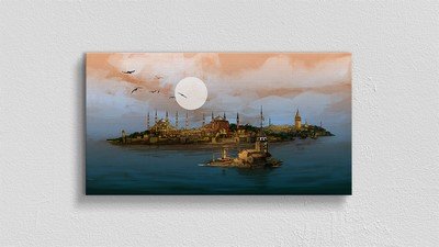 Sanatsal Çizim İstanbul Kanvas Tablo