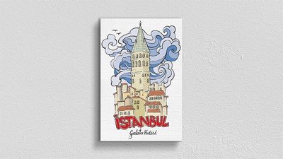 İstanbul İlüstrasyon Kanvas Tablo
