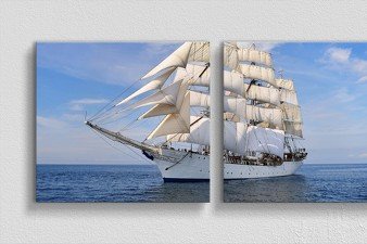 Eşsiz Güzellikteki Yelkenli Gemi Kanvas Tablo