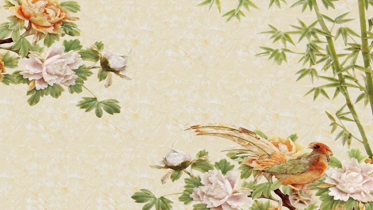 Kuş ve Çiçek Temalı Duvar Kağıdı