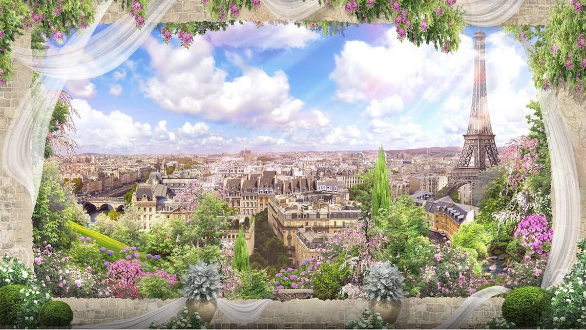 Paris�e Bakan Balkon Duvar Kağıdı