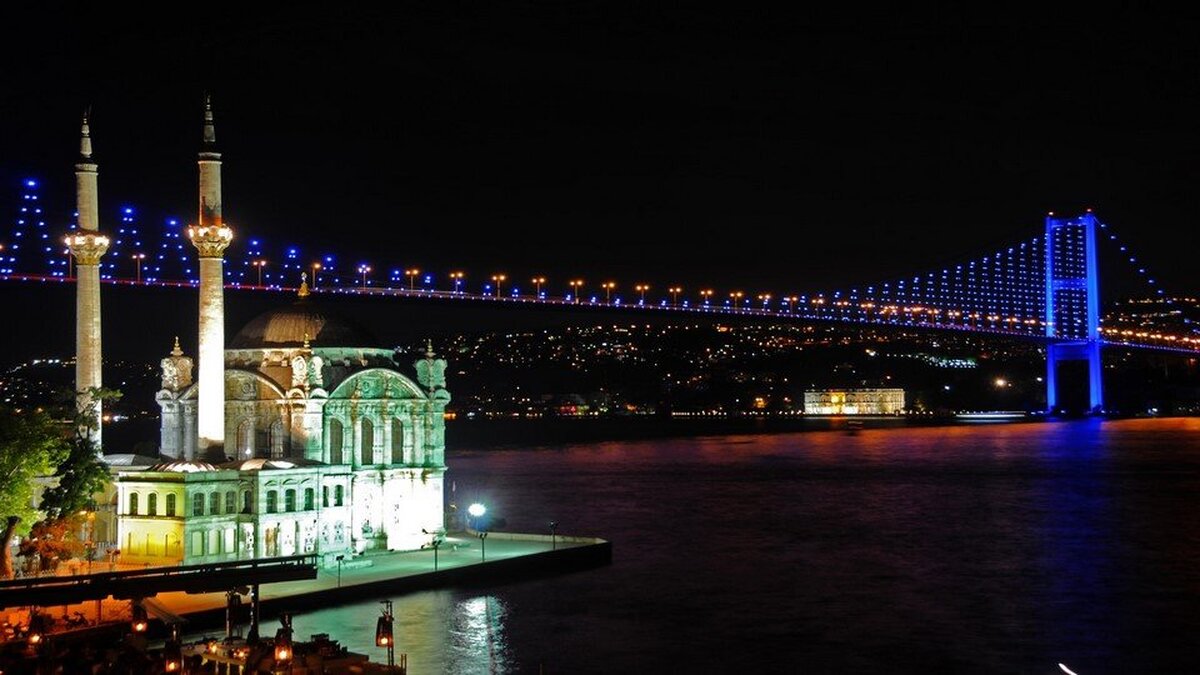 Ortaköy Camii'den Boğaz Köprüsü Duvar Kağıdı