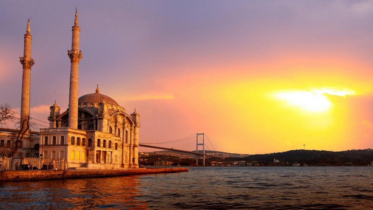 Ortaköy Camii'den Boğaz Köprüsü Duvar Kağıdı